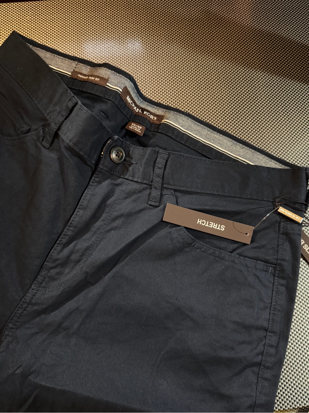 NWT Michael Kors Men's Navy Stretch Chino Pants in size 30 x 30